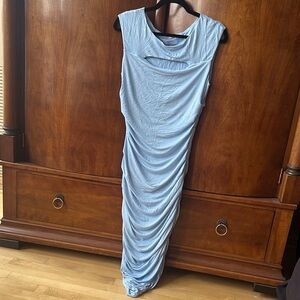 Bailey 44 Blue Draped Midi Dress